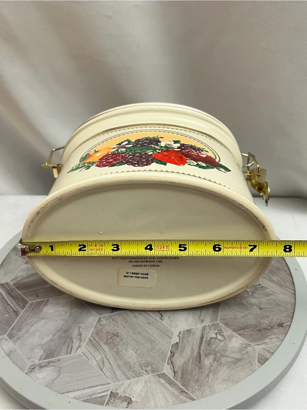 Knott’s Berry Farm Ceramic Canister Fruit Clamp Lid Kitchen Storage Jar
